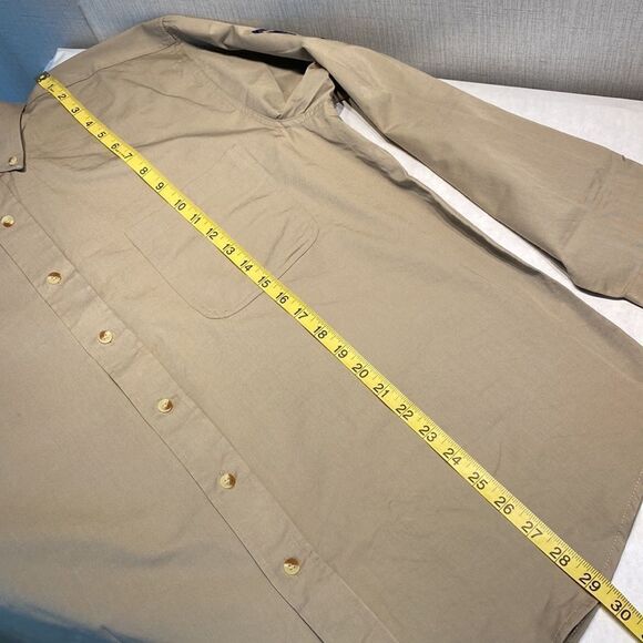 NEW Stock Show U Button Down Shirt Size Large Khaki Tan Black BAW Athletic Wear - Picture 6 of 7